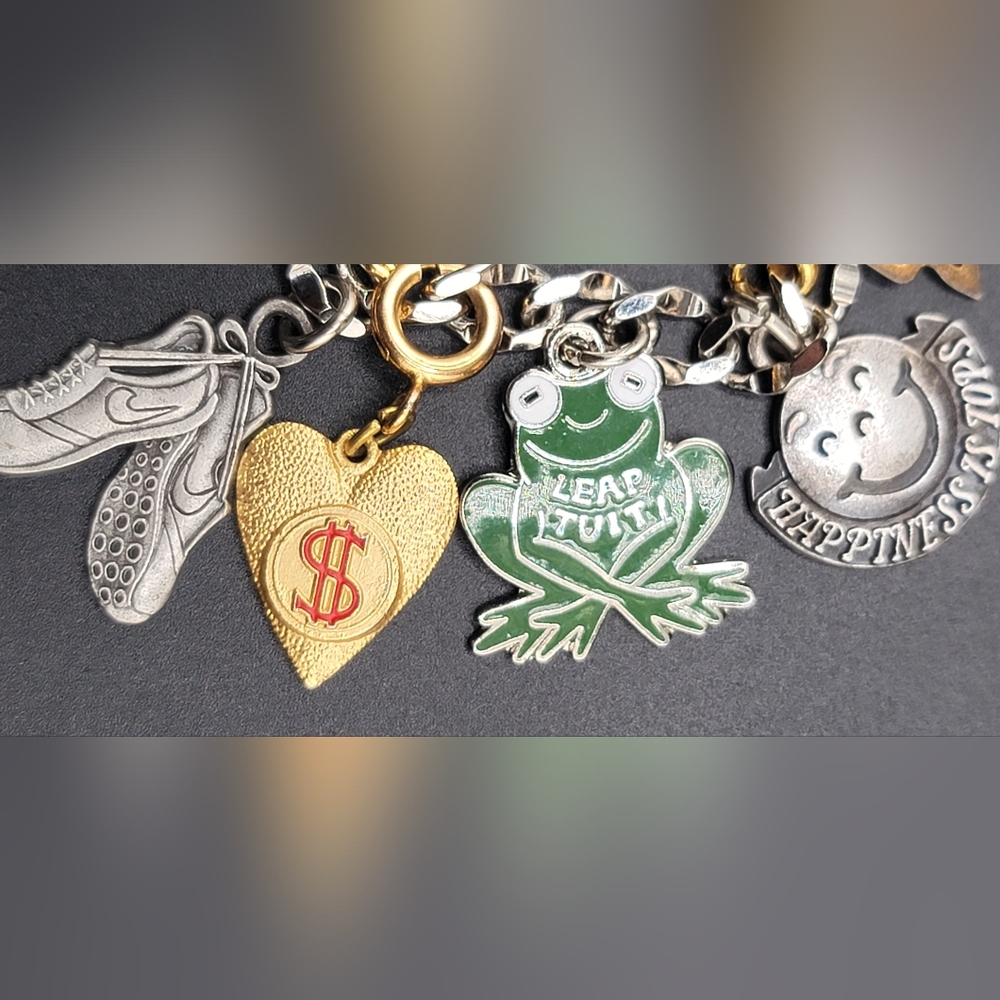 Vintage - TOPS - CHARM BRACELET Weight Loss Program - 10 Charms - Picture 10 of 11